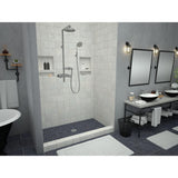 Redi Base 48 in. x 72 in. Single Threshold Shower Base with Center Drain and Polished Chrome Drain Plate - Super Arbor