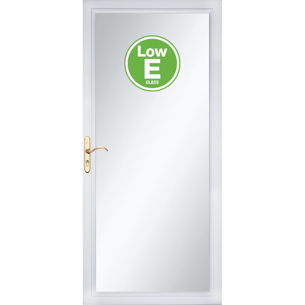 Pella Select Low‑E 36-in x 81-in White Full-View Aluminum Storm Door