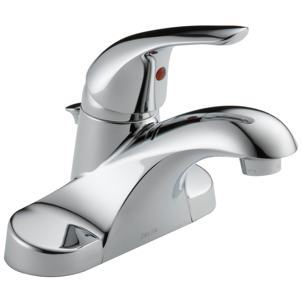 Delta Foundations Chrome 1-Handle 4-in Centerset WaterSense Bathroom Sink Faucet with Drain and Deck Plate
