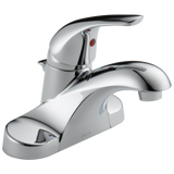 Delta Foundations Chrome 1-Handle 4-in Centerset WaterSense Bathroom Sink Faucet with Drain and Deck Plate