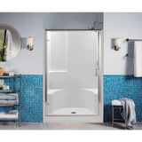 Varia 48 in. x 34 in. x 72 in. 2-Piece Shower Stall with 2 Seats and Center Drain in White - Super Arbor