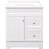 Style Selections Ellenbee 30.5-in White Single Sink Bathroom Vanity with White Cultured Marble Top