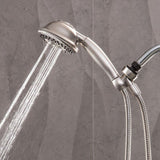 9-Spray 4.5 in. Single Wall Mount Low Flow Handheld Adjustable Shower Head in Brushed Nickel