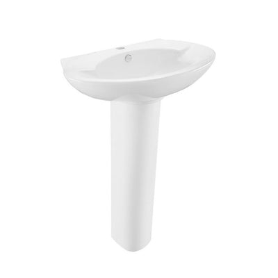 Swiss Madison Plaisir Pedestal Sink in Glossy White