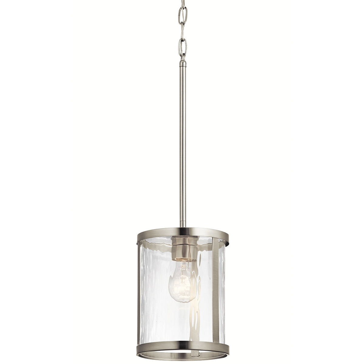 Kichler Marita Brushed Nickel Transitional Clear Glass Cylinder Pendant Light