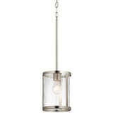 Kichler Marita Brushed Nickel Transitional Clear Glass Cylinder Pendant Light