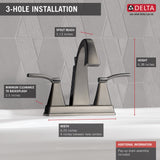 Delta Flynn Brushed Nickel 2-Handle 4-in Centerset WaterSense Bathroom Sink Faucet with Drain