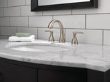 Delta Dulcet Brushed Nickel 2-Handle Widespread WaterSense Bathroom Sink Faucet with Drain