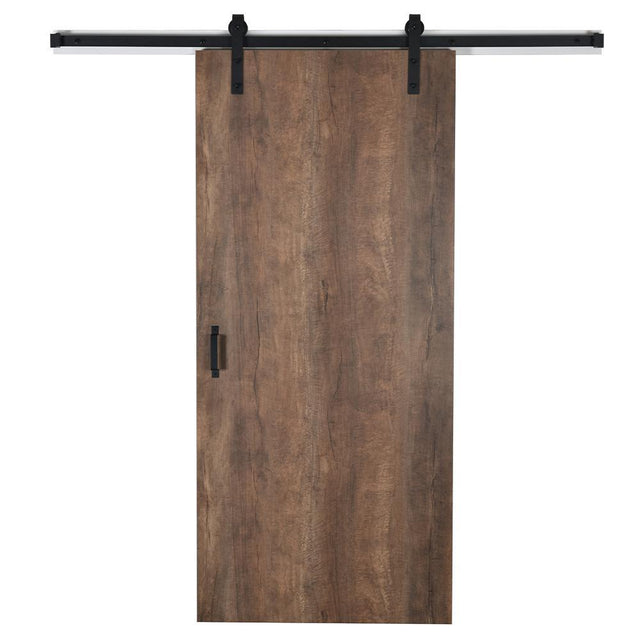 43 in. x 84 in. Oxidized Beamwood 9484-58 Solid Core Wood Flush Barn Door with Sliding Door Hardware Kit