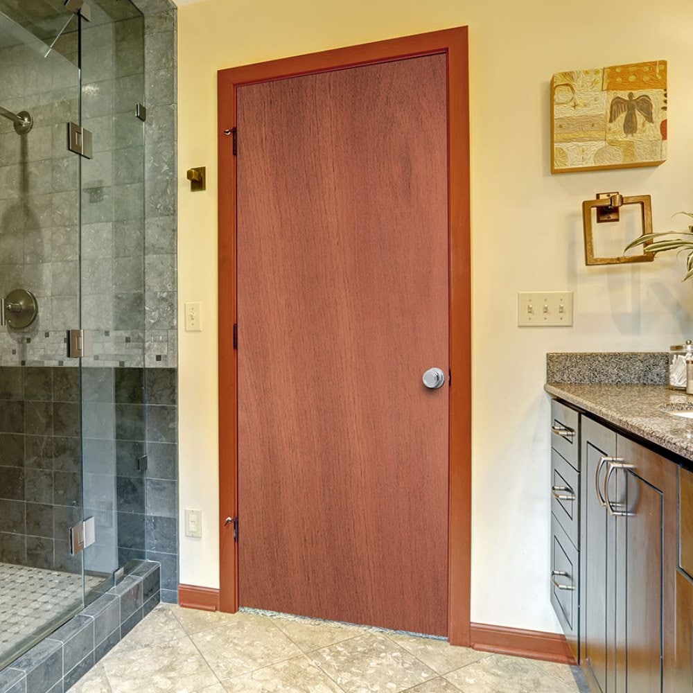 Masonite Traditional 30-in x 80-in Flush Hollow Core Unfinished Hardwood Veneer Right Hand Single Prehung Interior Door