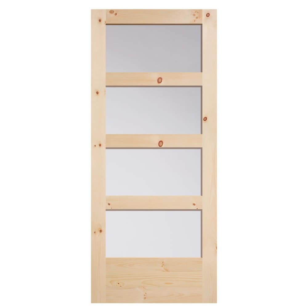 Masonite Traditional 36-in x 84-in Natural Unfinished Knotty Pine Wood Single Barn Door