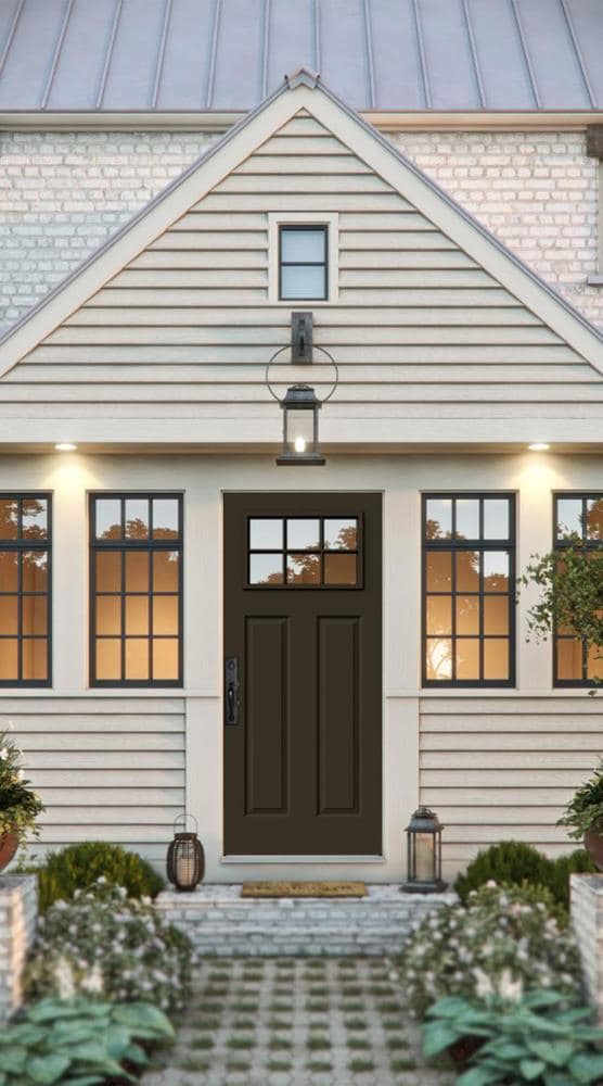 JELD-WEN 36-in x 80-in Steel Craftsman Right-Hand Inswing Primed Prehung Single Front Door
