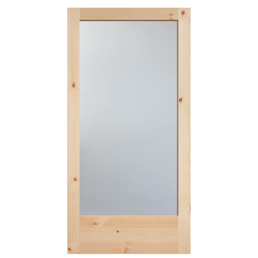 Masonite Traditional 42-in x 84-in Natural Unfinished Knotty Pine Wood Single Barn Door