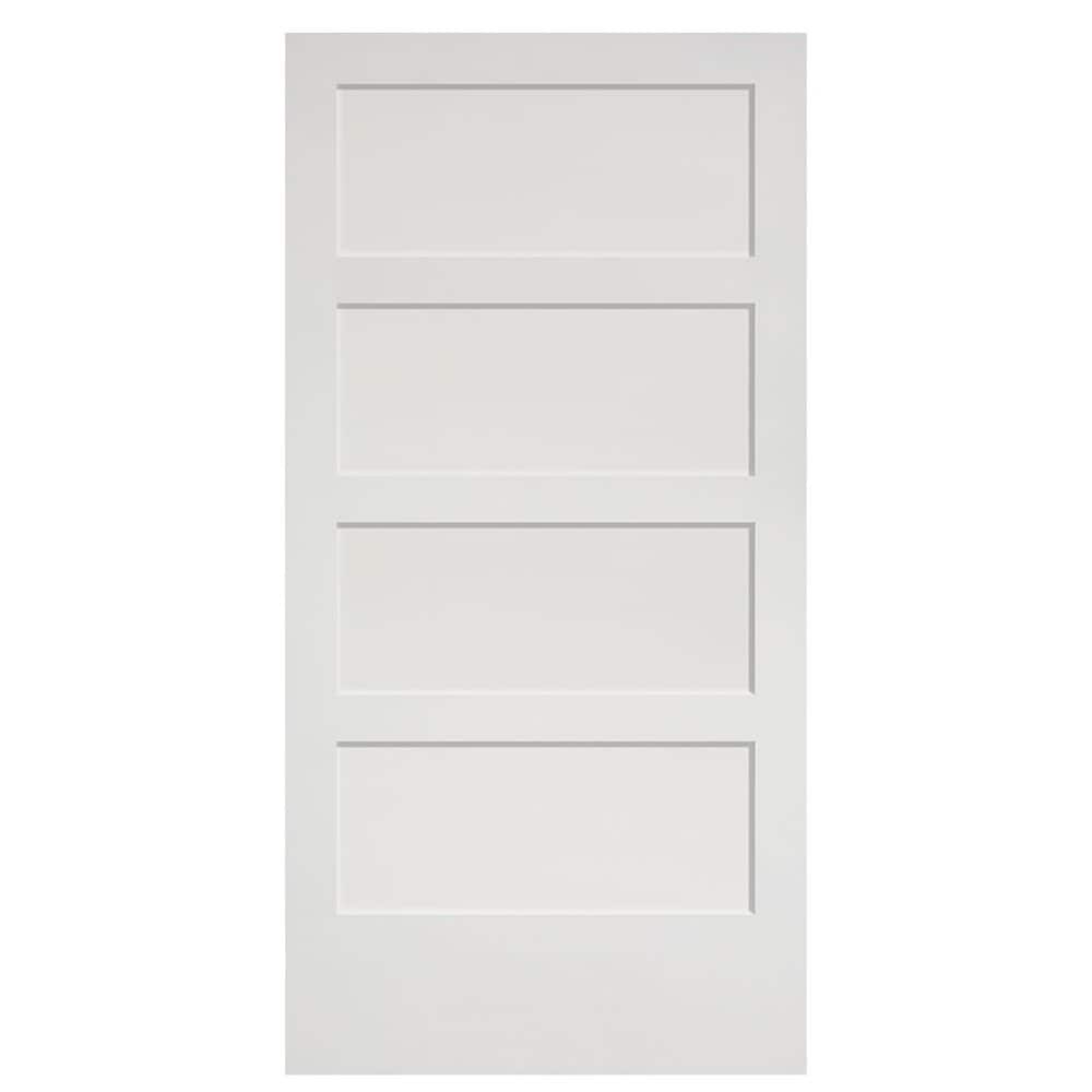 Masonite Traditional 42-in x 84-in 4-Panel Primed MDF Single Barn Door