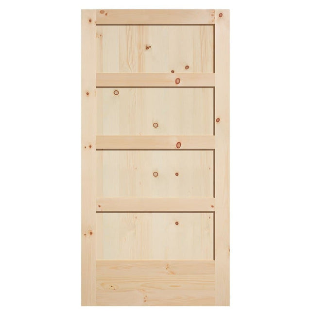 Masonite Traditional 42-in x 84-in Natural Unfinished Knotty Pine Wood Single Barn Door