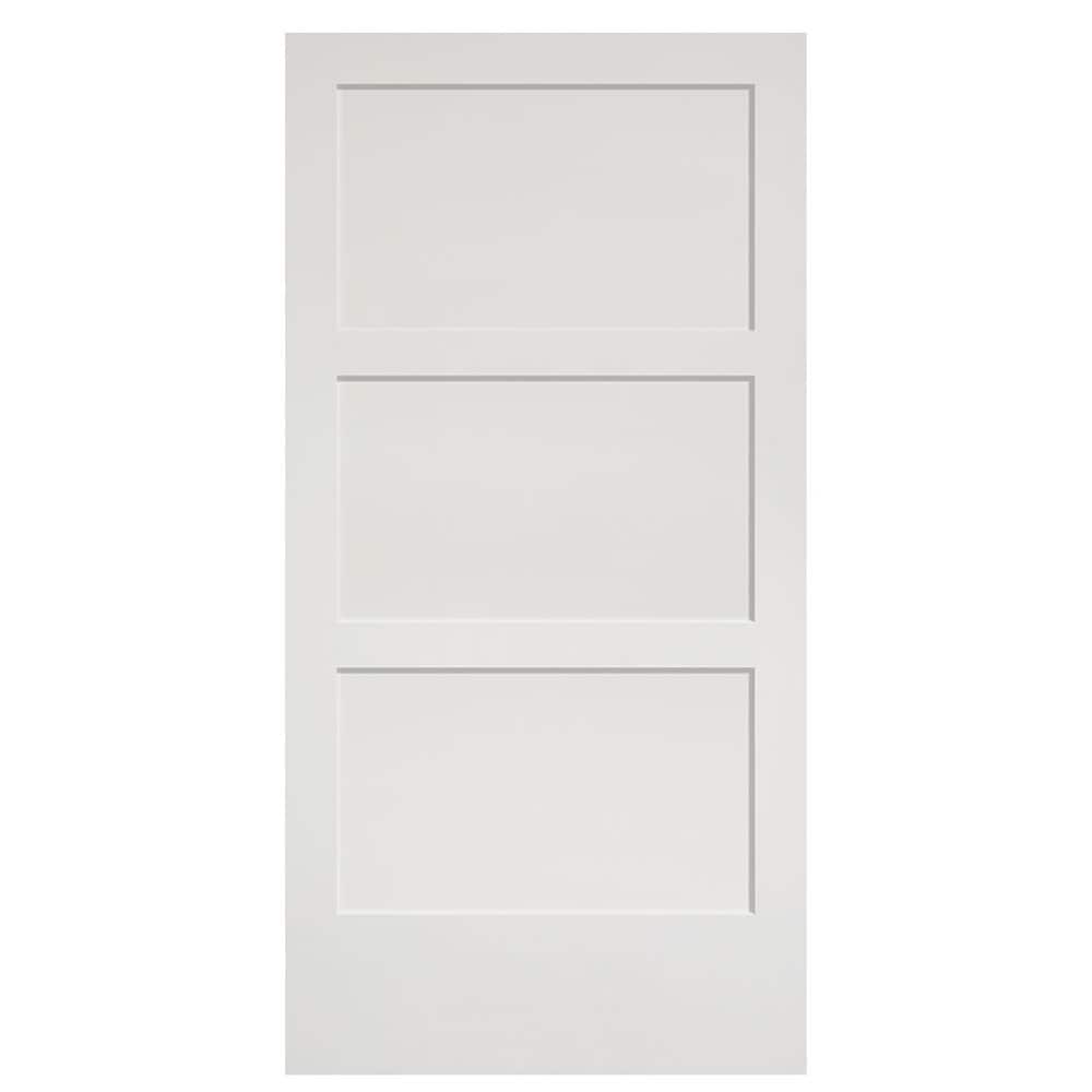 Masonite Traditional 42-in x 84-in 3-Panel Primed MDF Single Barn Door