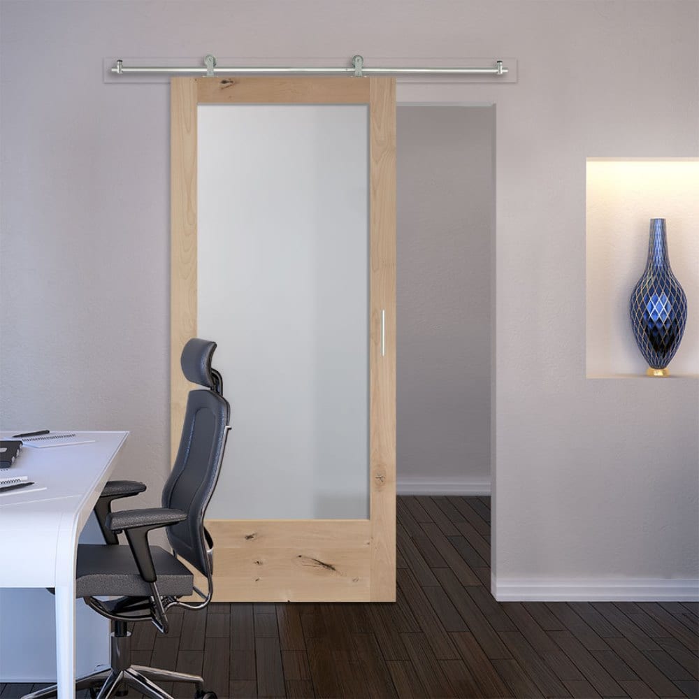Masonite Traditional 42-in x 84-in Natural Unfinished Knotty Pine Wood Single Barn Door
