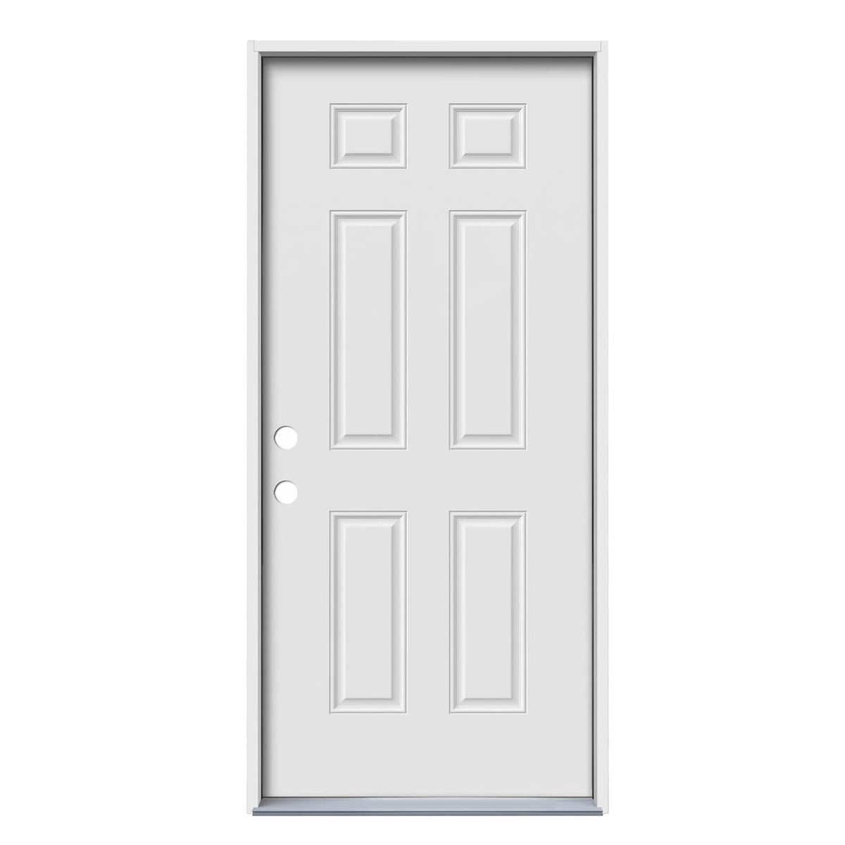 JELD-WEN 32-in x 80-in Steel Right-Hand Inswing Primed Prehung Single Front Door
