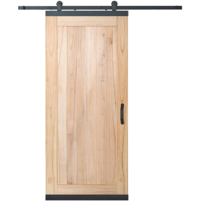 JELD-WEN DesignGlide 36-in x 80-in Unfinished K-Frame White Cedar Wood Single Barn Door, Hardware Included