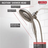 In2ition Two-in-One 5-Spray 6.8 in. Dual Wall Mount Fixed and Handheld Shower Head in Stainless - Super Arbor