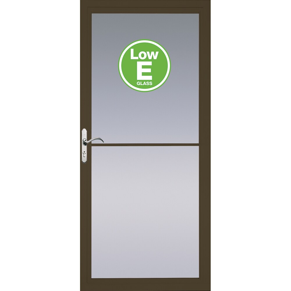 Pella Rolscreen 36-in x 81-in Brown Full-View Retractable Screen Aluminum Storm Door