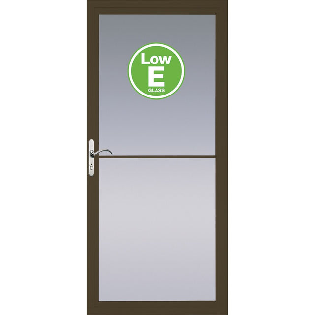 Pella Rolscreen 36-in x 81-in Brown Full-View Retractable Screen Aluminum Storm Door