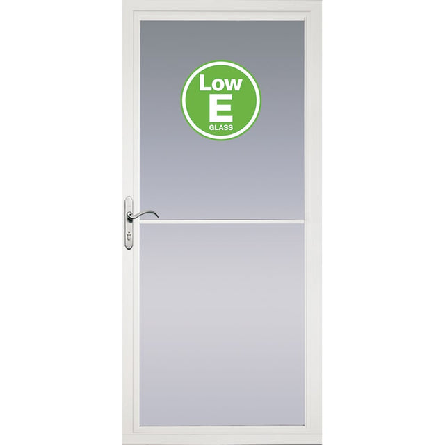 Pella Rolscreen 32-in x 81-in White Full-View Retractable Screen Aluminum Storm Door
