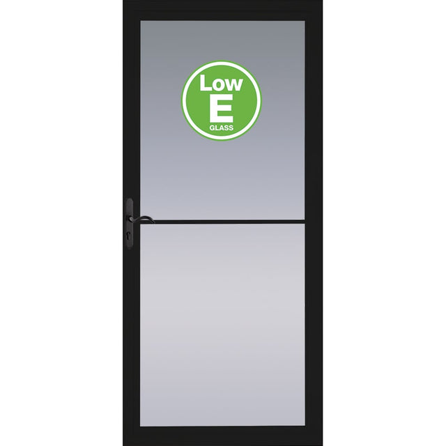 Pella Rolscreen 36-in x 81-in Black Full-View Retractable Screen Aluminum Storm Door