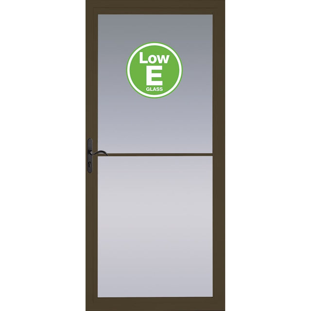 Pella Rolscreen 32-in x 81-in Brown Full-View Retractable Screen Aluminum Storm Door