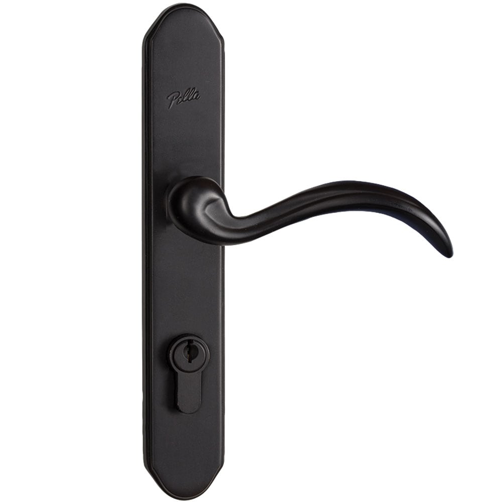 Pella Rolscreen 36-in x 81-in Black Full-View Retractable Screen Aluminum Storm Door