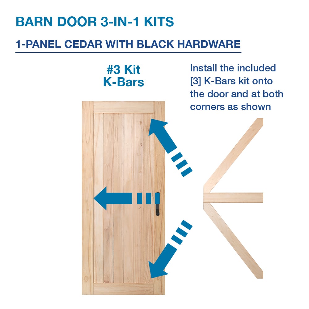 JELD-WEN DesignGlide 36-in x 80-in Unfinished K-Frame White Cedar Wood Single Barn Door, Hardware Included
