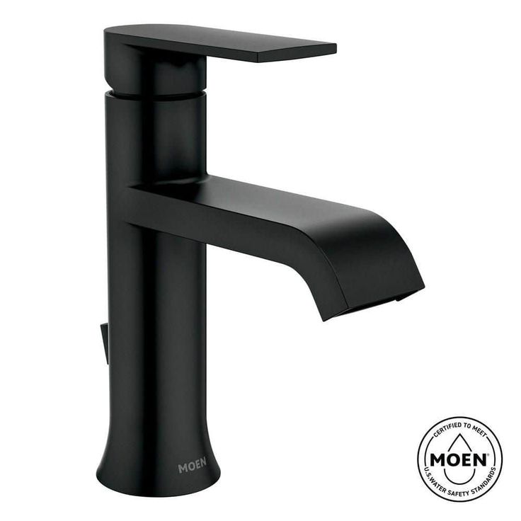 Genta Single Handle Single Hole Bathroom Faucet in Matte Black