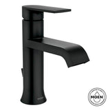 Genta Single Handle Single Hole Bathroom Faucet in Matte Black