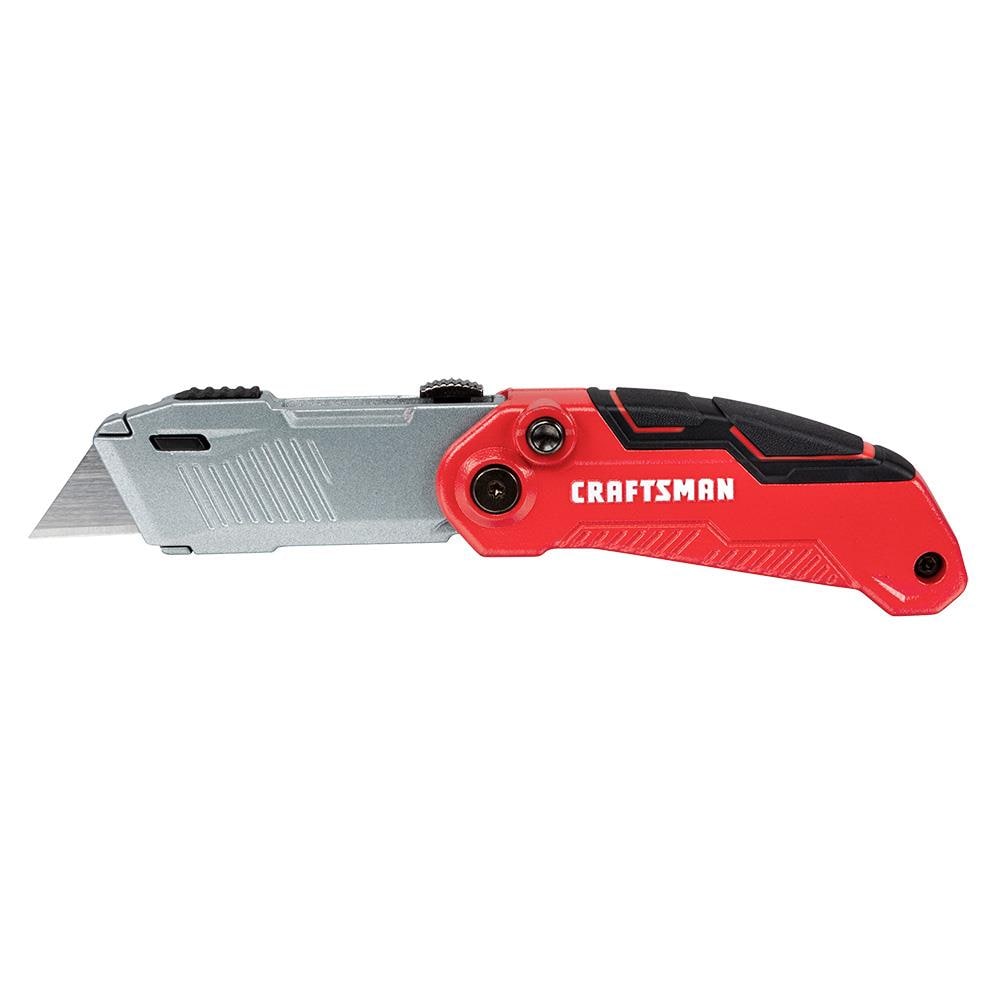CRAFTSMAN 3/4-in 1-Blade Folding Retractable Utility Knife, Spring-Assist, Push-Button Blade Change