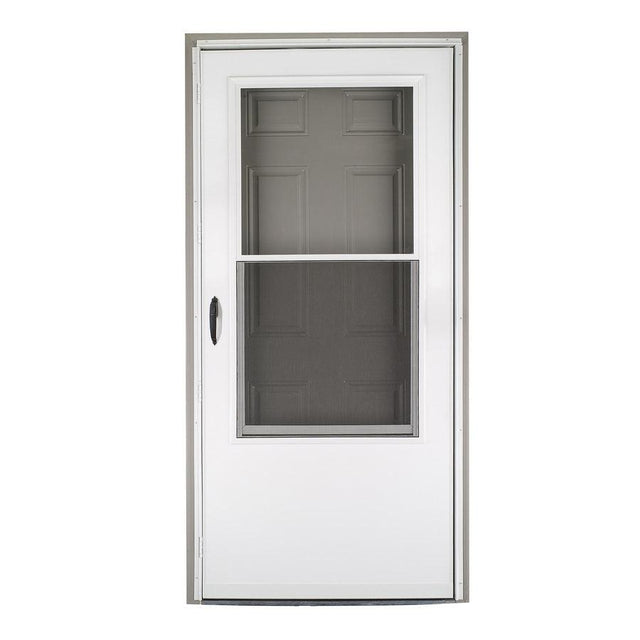 LARSON 36-in x 81-in White Mid-View Wood Core Storm Door