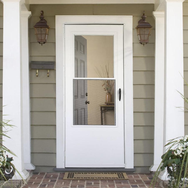 LARSON 30-in x 81-in White Mid-View Storm Door