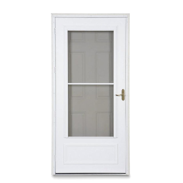 LARSON Savannah 32-in x 81-in White Mid-View Wood Core Storm Door