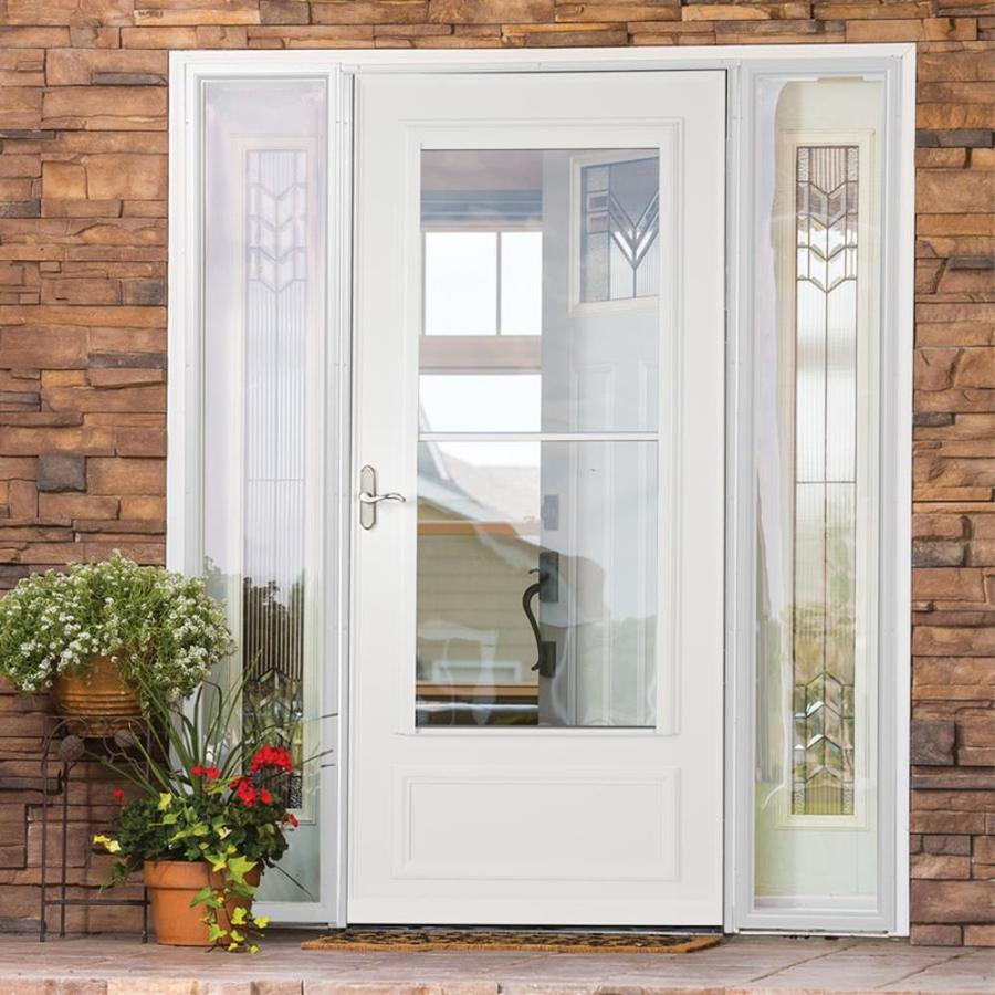LARSON Savannah 32-in x 81-in White Mid-View Wood Core Storm Door - Super Arbor