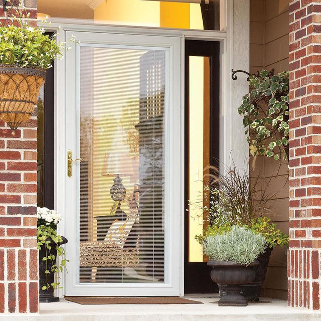 Pella Venetian 36-in x 81-in White Full-View Aluminum Storm Door