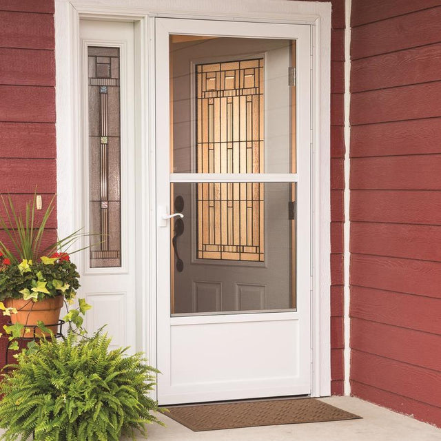 LARSON 34-in x 80-in White Mid-View Aluminum Storm Door