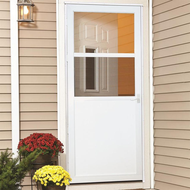 LARSON Northport 36-in x 81-in White High-View Aluminum Storm Door