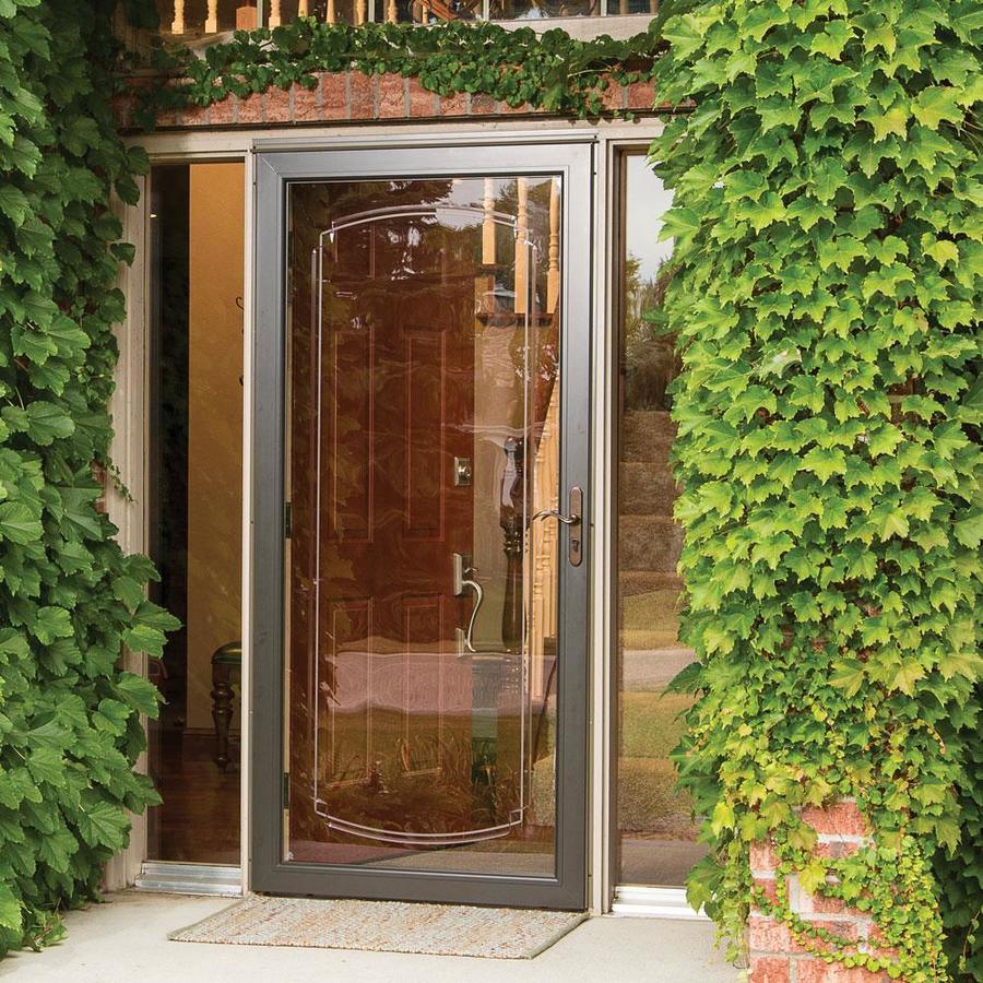 Pella Select 36-in x 81-in Brown Full-View Aluminum Storm Door - Super Arbor