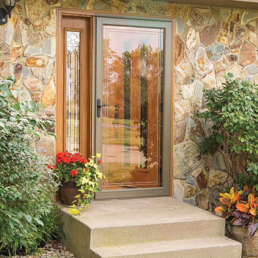 Pella Select 36-in x 81-in Portobello Full-View Aluminum Storm Door - Super Arbor