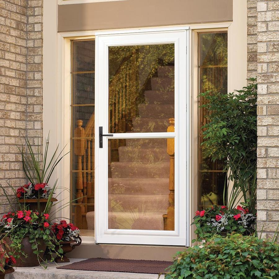 LARSON Tradewinds Premium 36-in x 81-in White Full-View Aluminum Storm Door - Super Arbor