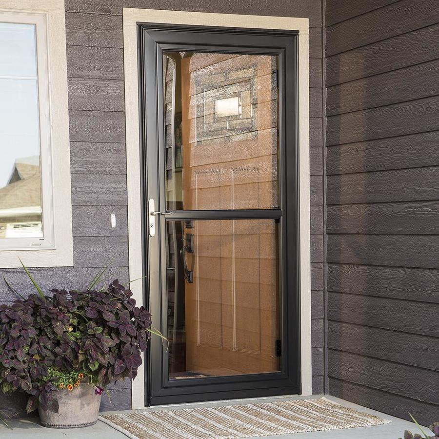 LARSON Tradewinds 36-in x 81-in Brown Full-View Aluminum Storm Door - Super Arbor