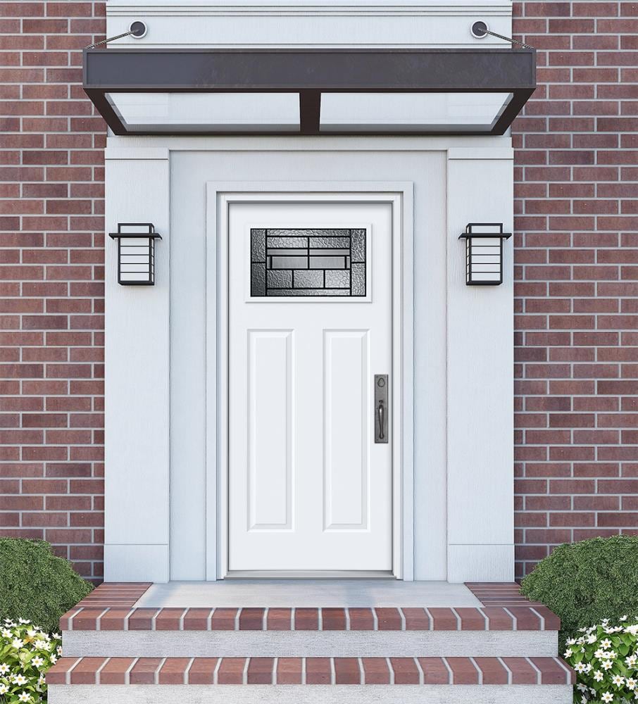 JELD-WEN Pembrook 36-in x 80-in Steel Craftsman Left-Hand Inswing Primed Prehung Single Front Door