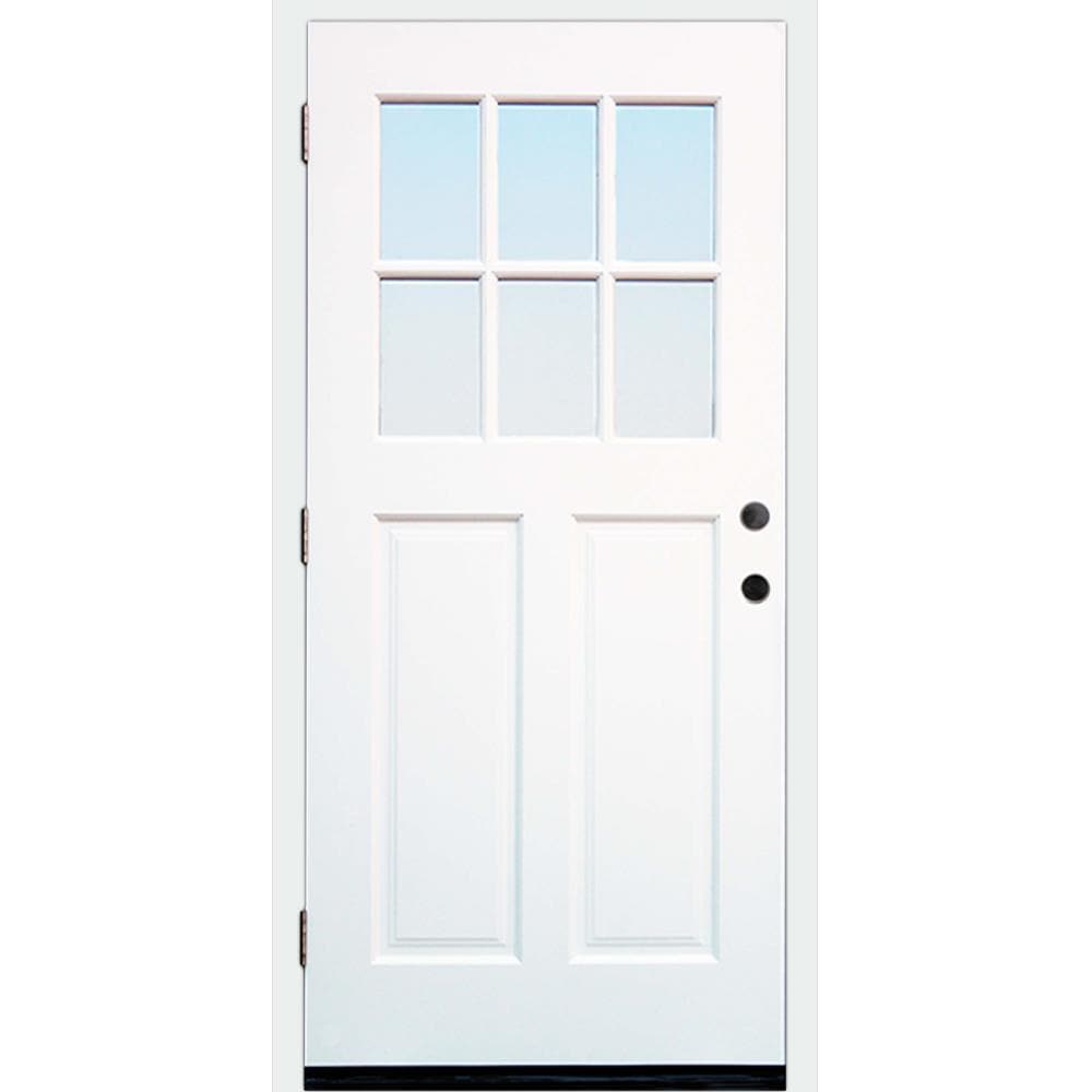 Creative Entryways Craftsman White Prehung Front Door with Clear Glass