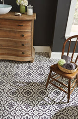 Style Selections Charlotte Black and White 9-in x 9-in Groutable Water Resistant Peel and Stick Vinyl Tile Flooring (0.5625-sq ft)
