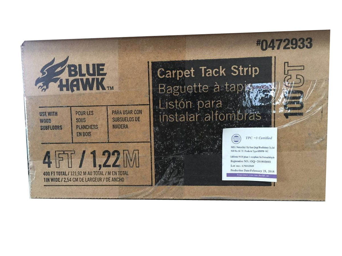 Blue Hawk 1-in Blue Carpet Tack Strip, 4-ft, 100-Pack