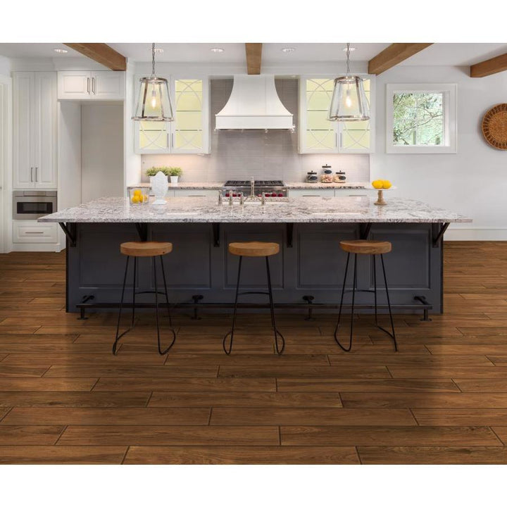 TRUE PORCELAIN CO. Pensacola Brown 6-in x 36-in Glazed Porcelain